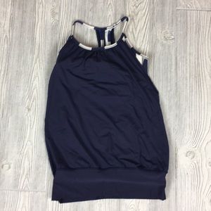 Lululemon 4 blue cream workout bra tank top